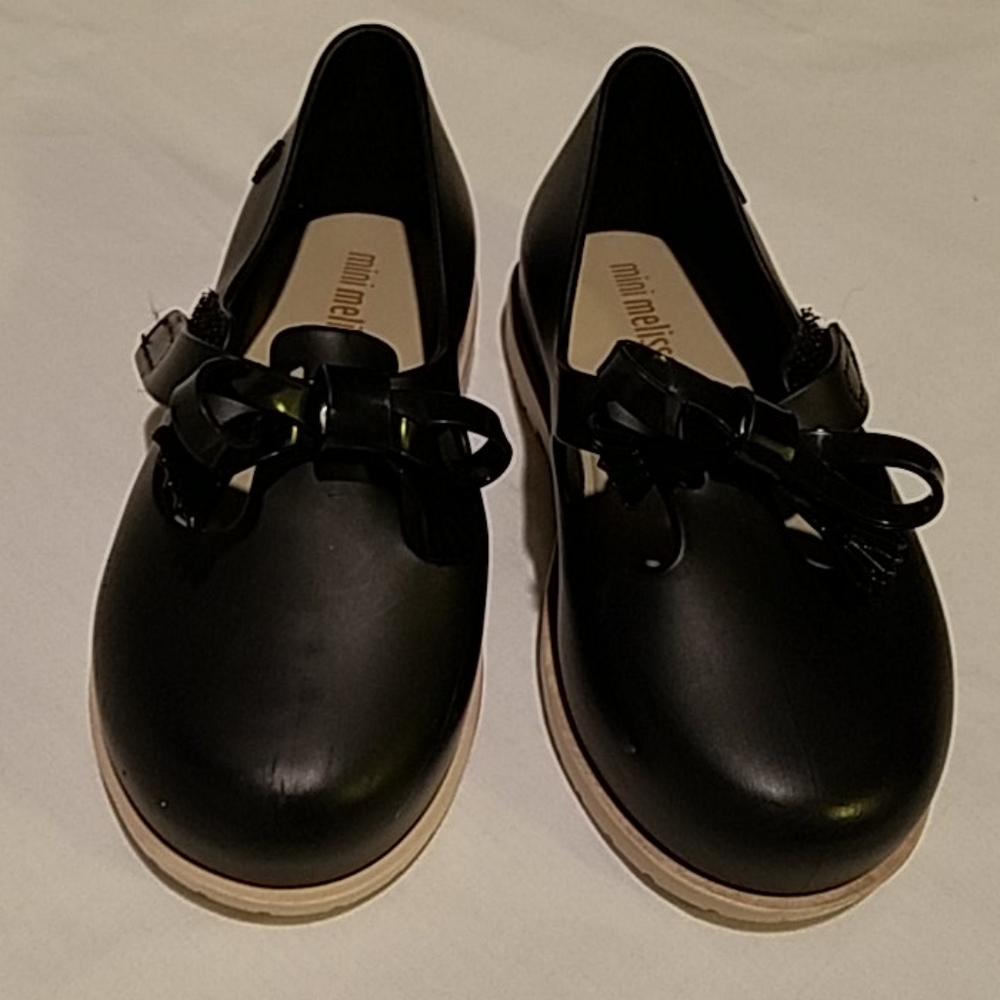 Mini Melissa black soft jelly shoe with tassels 8